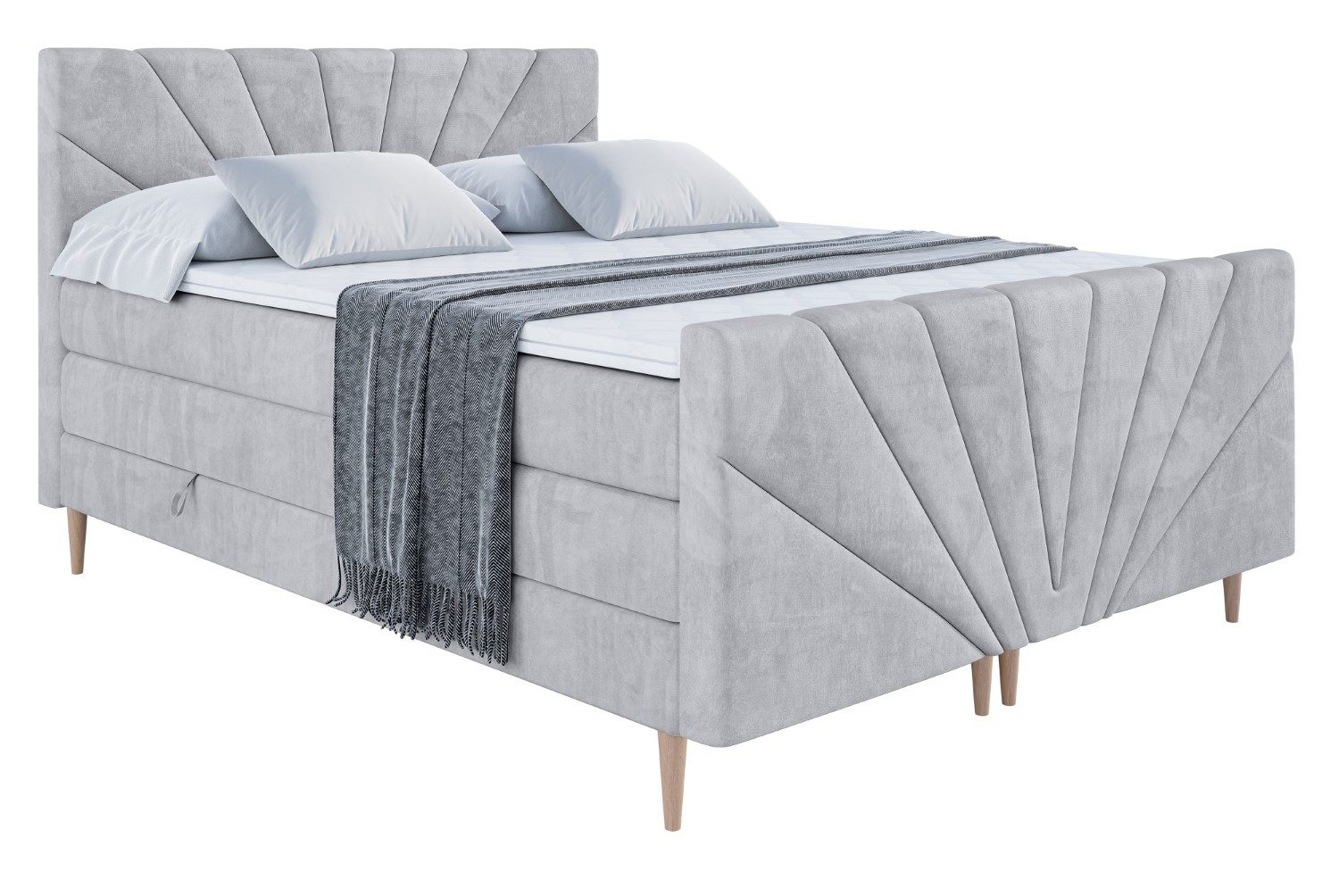 ALTDECOR Boxspringbett MILTIO-F-Z KING (Multipocket-Matratze H4, günstig online kaufen