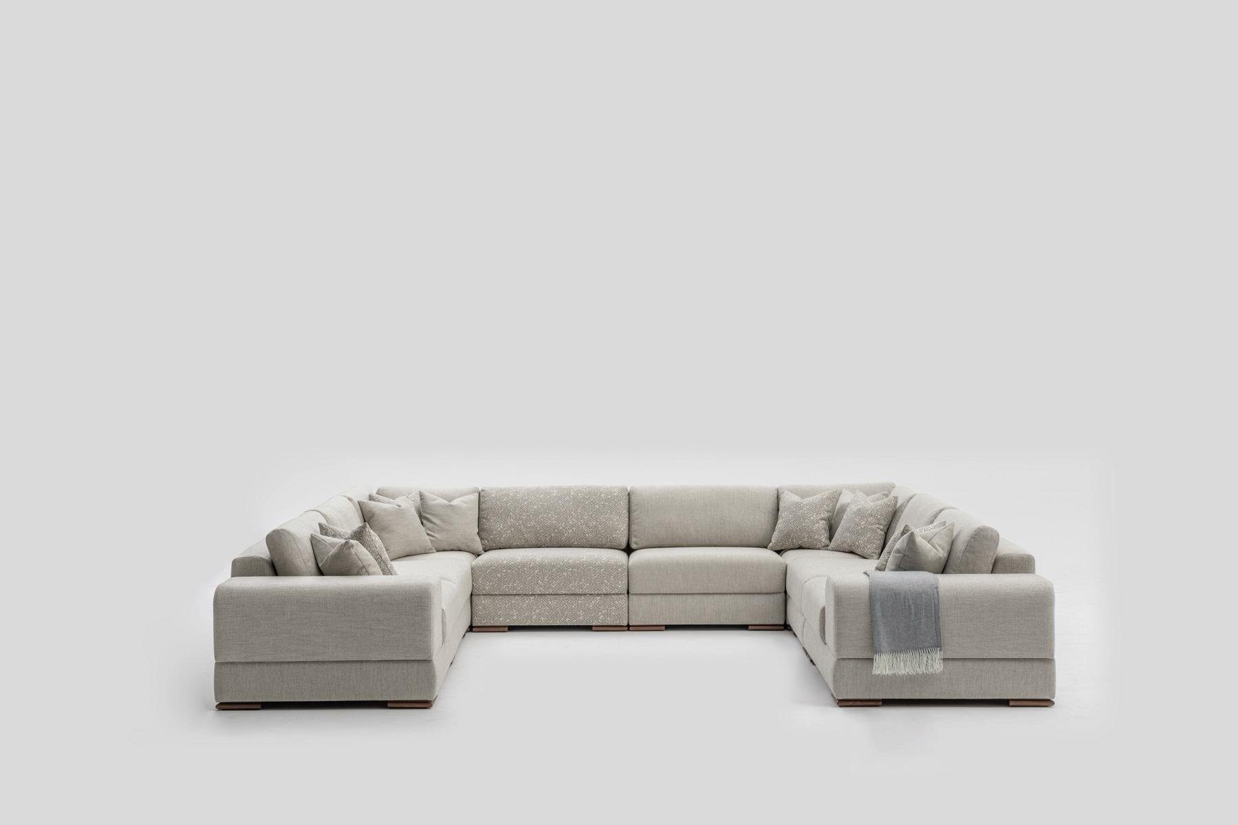 JVmoebel Ecksofa Grau Sofa U Form Modern Design Luxus Wohnzimmer Big, Made in Europe