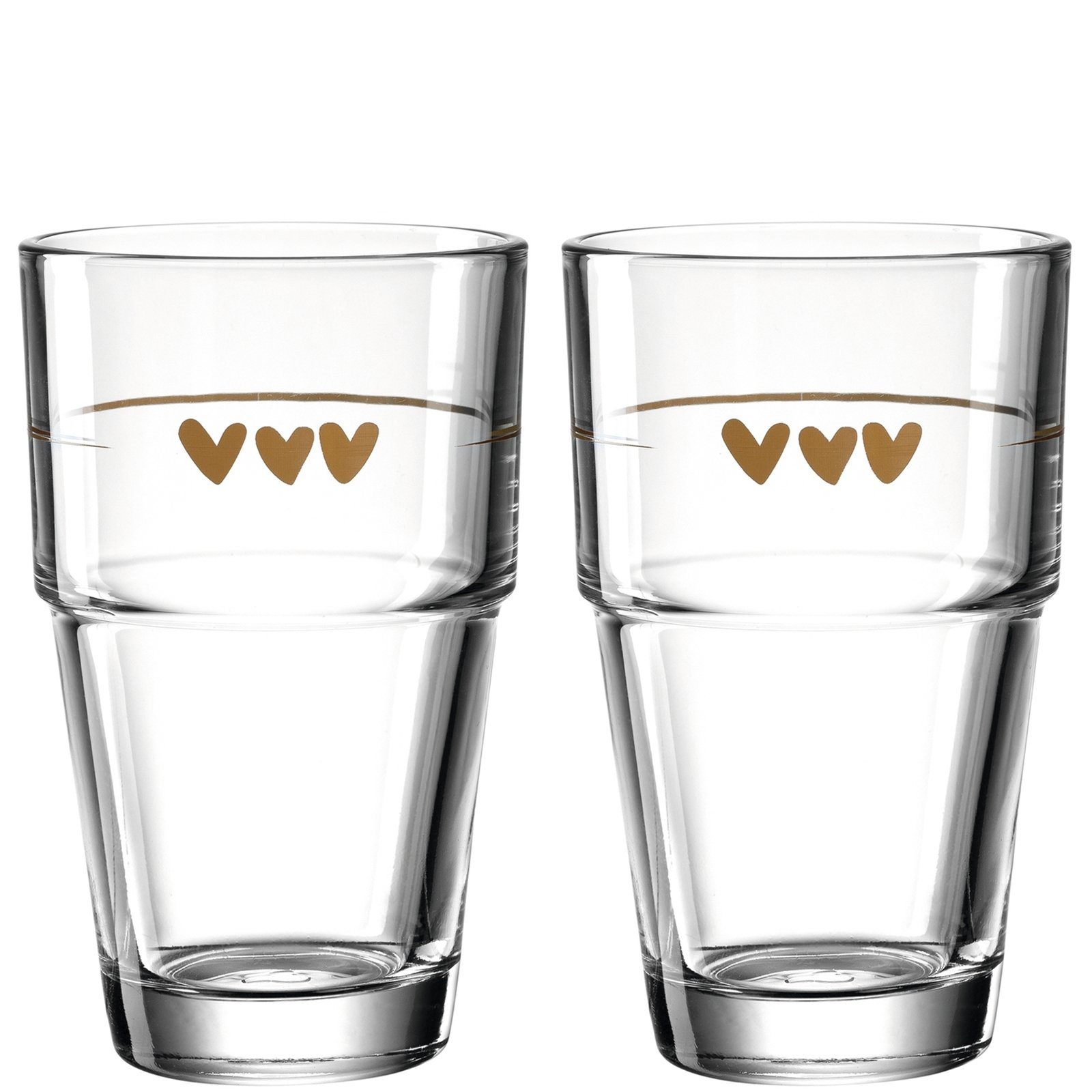 Gläser-Set 2 Becher 410ml Herzen Solo