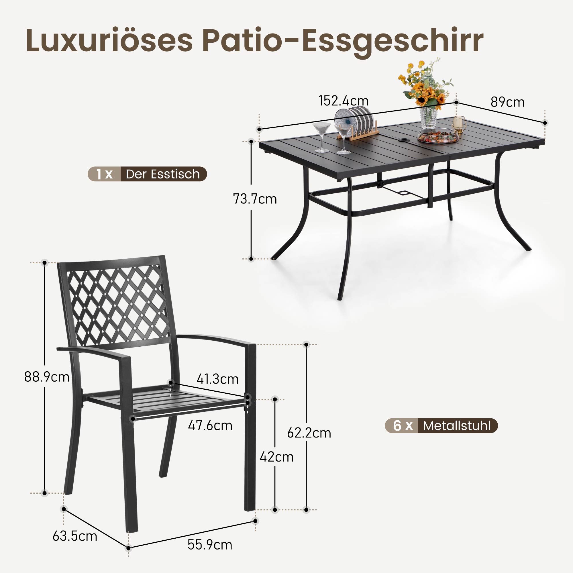PHI VILLA Garten-Essgruppe, (Sparen für Terrasse günstig online kaufen