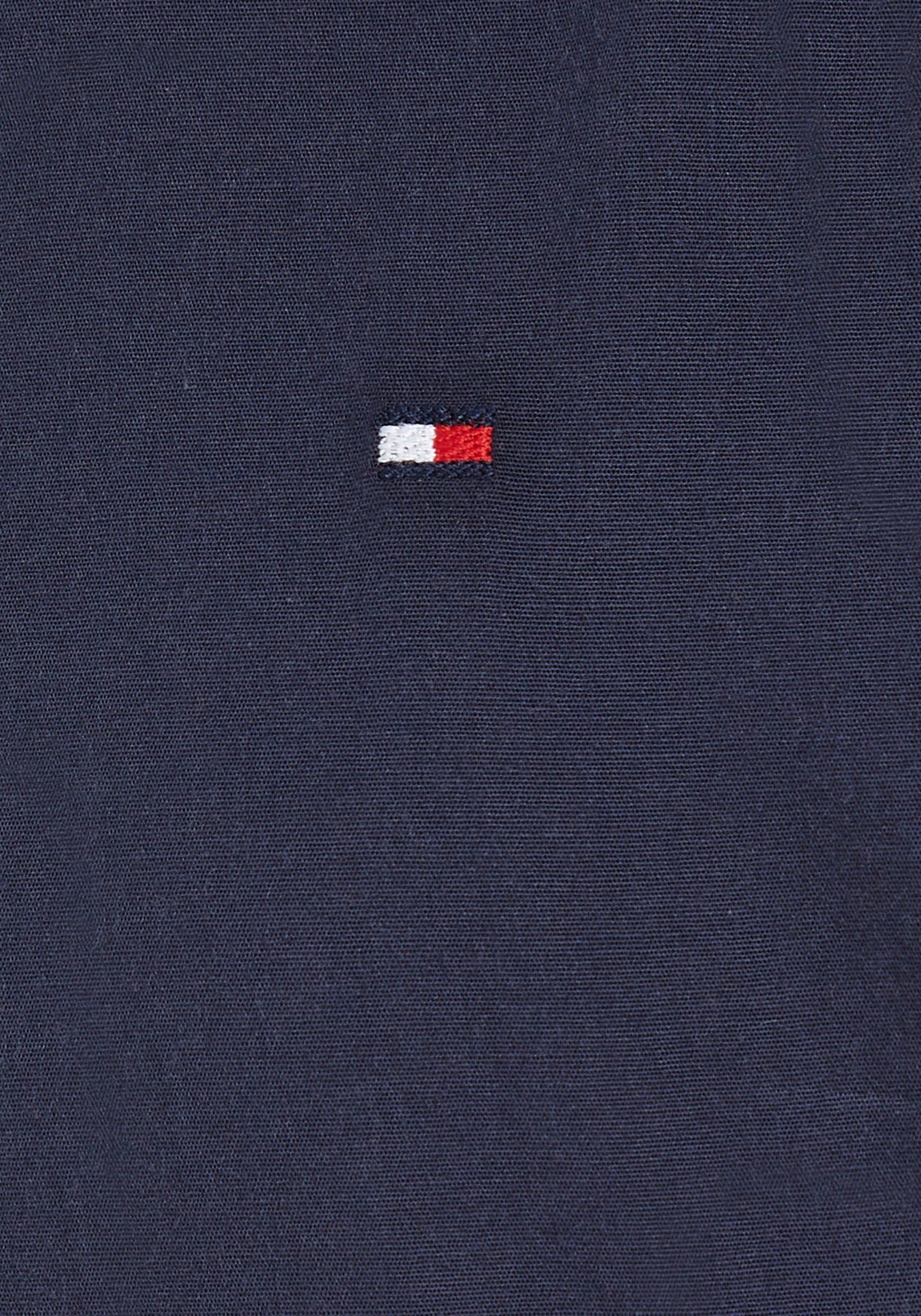 Tommy Hilfiger Langarmhemd SOLID STRETCH POPLIN SHIRT L/S mit Logo-Stickerei für Kinder bis 16 Jahre