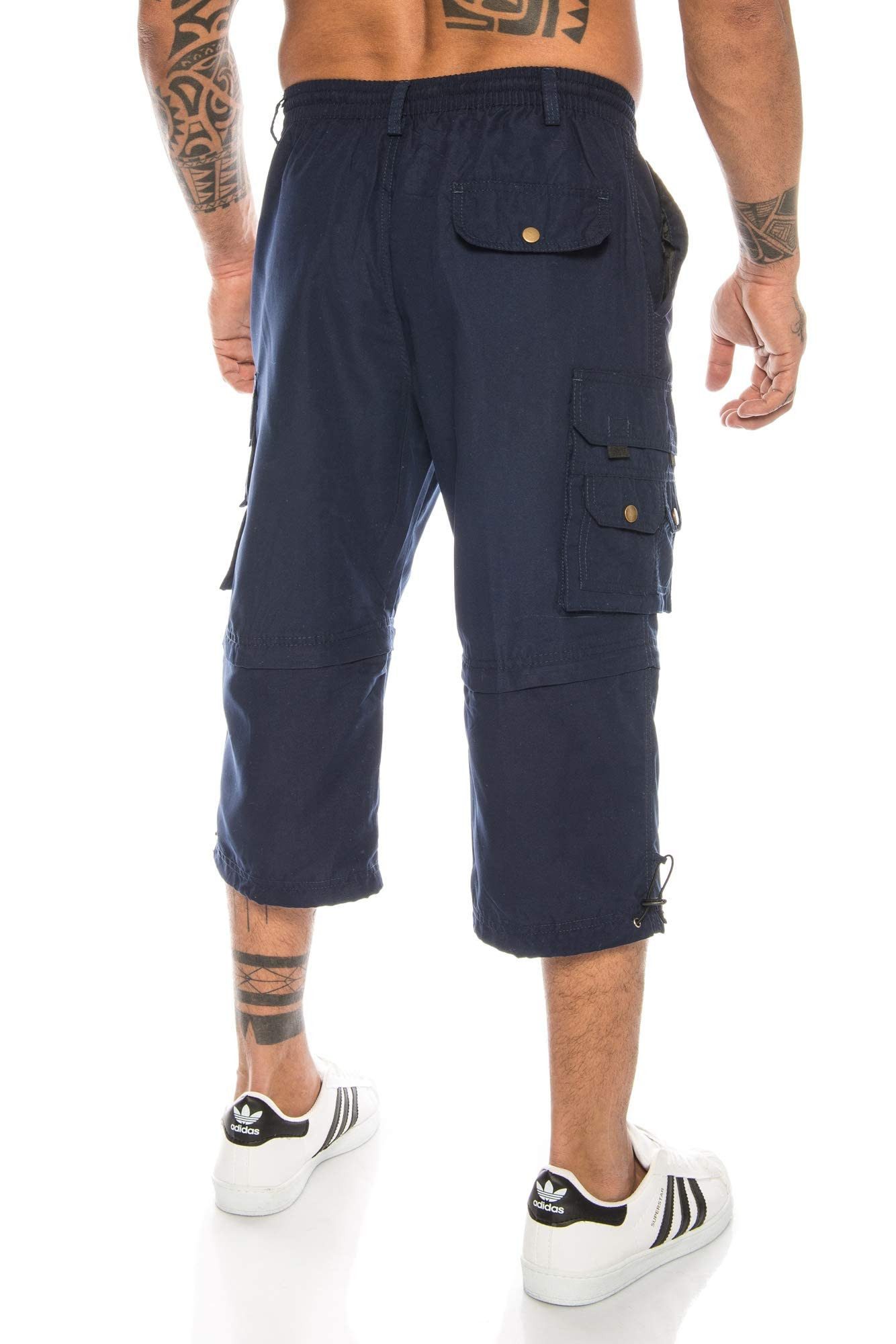 Kendindza Collection Cargobermudas Bermuda Shorts Herren Kurze Hose 3/4 Hose Cargo Taschen abnembare Beine kurze Hose Herren Cargoshorts Sommer