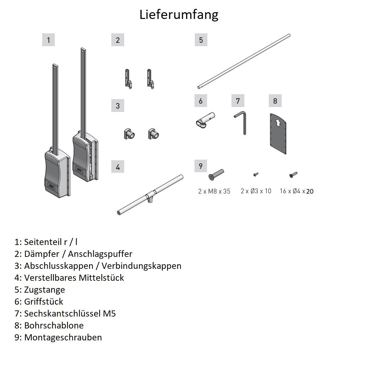 MS Beschläge Kleiderstange Stahl Lift Kleiderlift Schranklift Garderobenlift – Bild 5 von 5