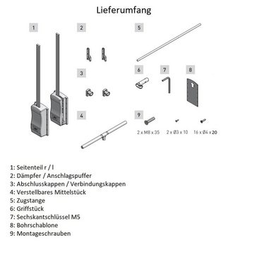 MS Beschläge Kleiderstange Stahl Lift Kleiderlift Schranklift Garderobenlift