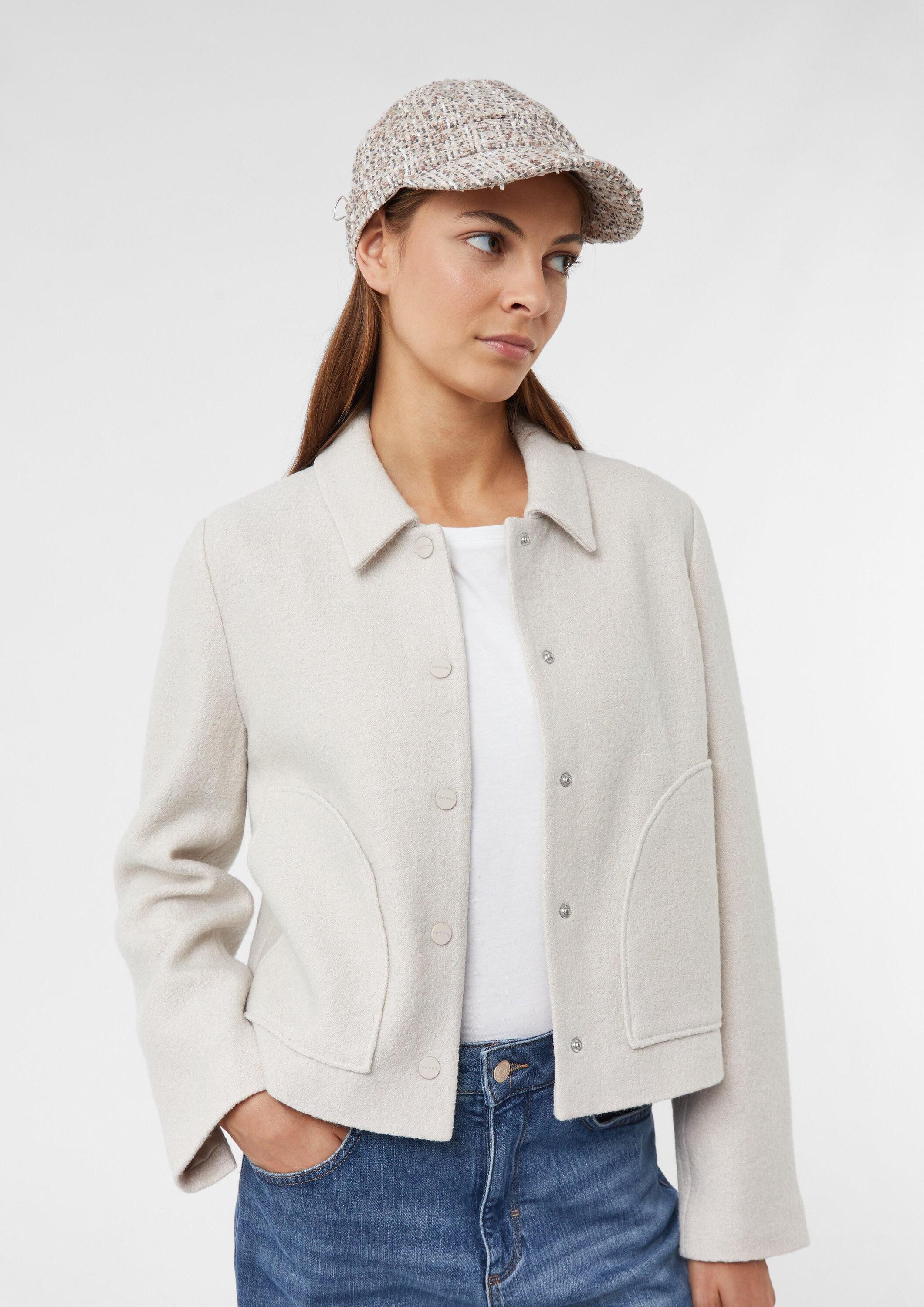 comma Filzhut Hut  Bakerboy-Mütze aus Tweed mit Glitzergarn günstig online kaufen