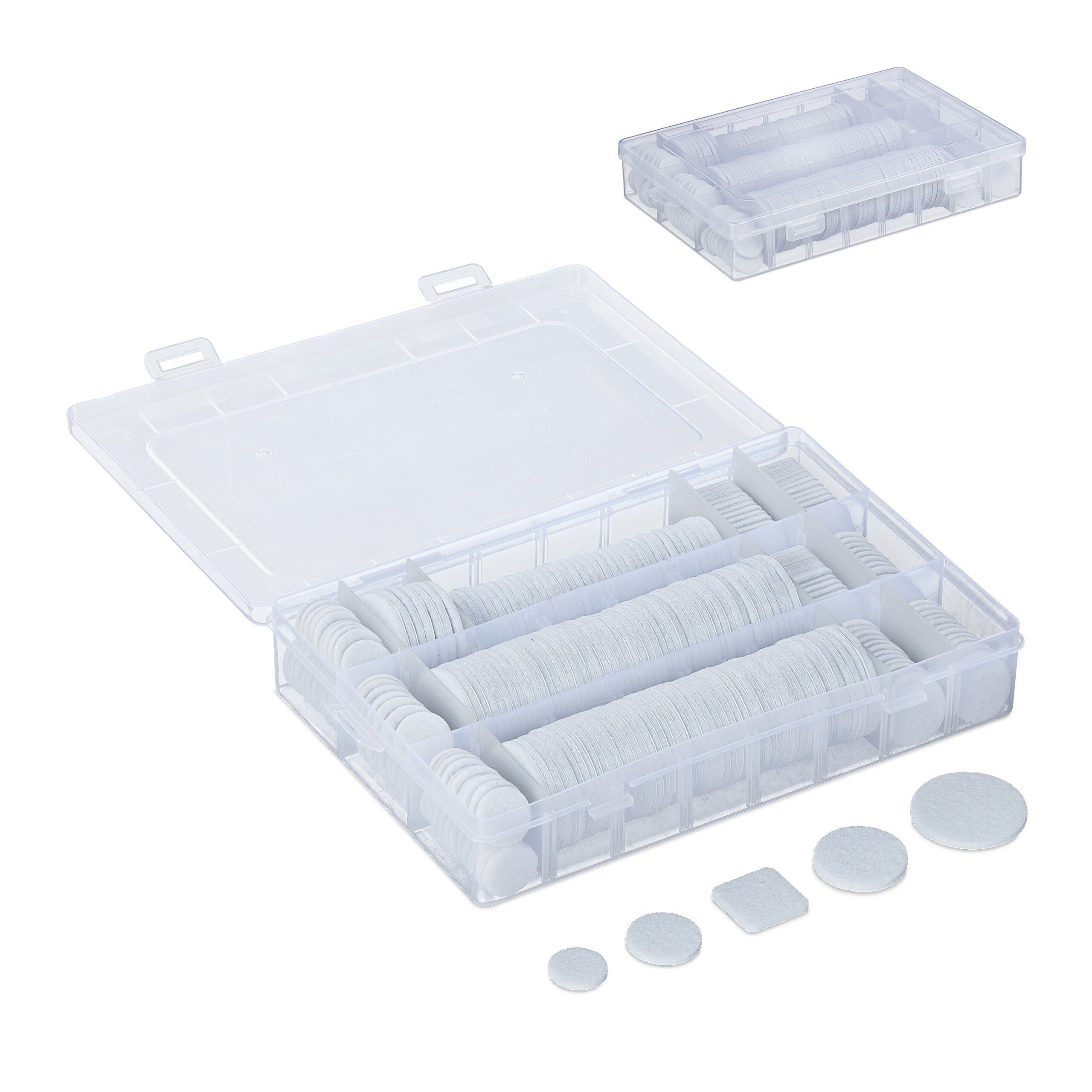 relaxdays Möbelfuß Selbstklebende Filzgleiter 272er Set, weiß