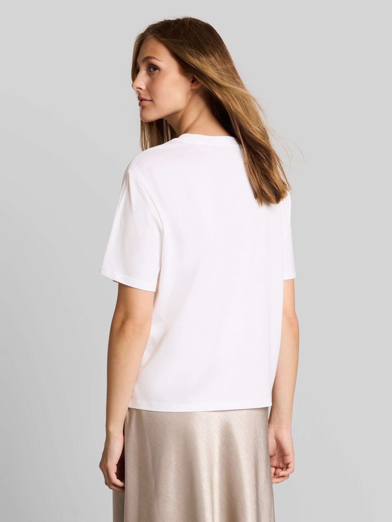 TOM TAILOR Denim T-Shirt T-Shirt (im Einserpack) Boxy Fit T-Shirt mit Stickerei