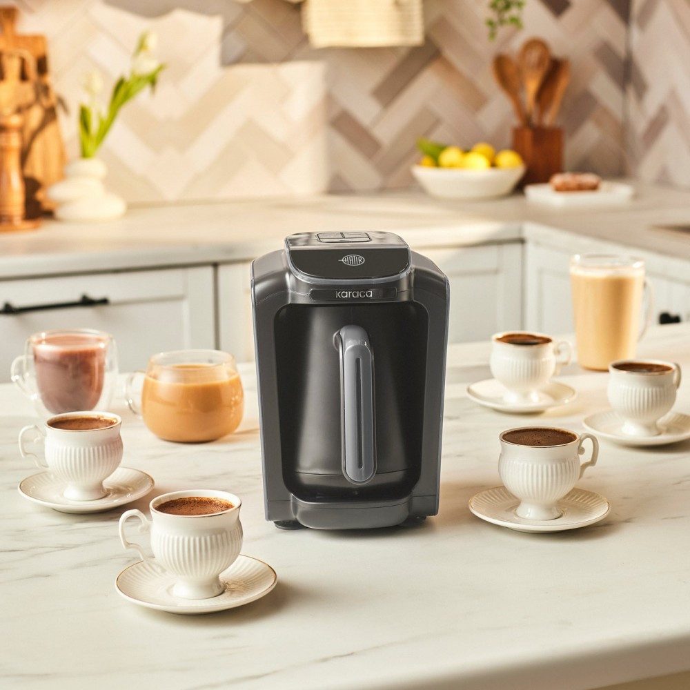 Karaca Espressomaschine Hatır Neo, Türkischen Kaffeemaschine Space Grey 535W 5 Tassen