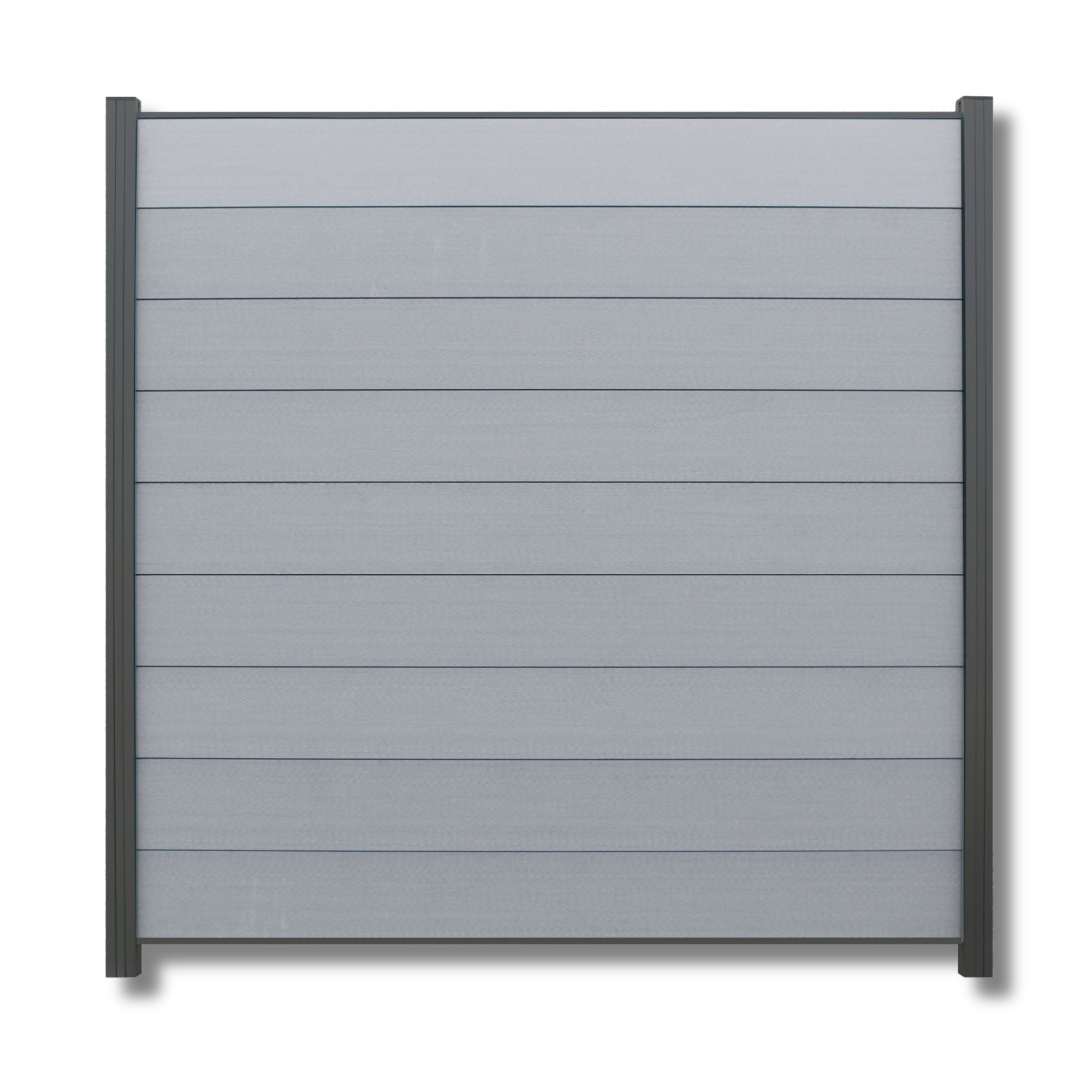 WPC Profi Zaun Zaun Komplettset grau Steingrau Sichtschutzzaun Paneele 180x180cm, (Komplettset, mit Start- und Abschlussleisten, Pfosten und Zubehör)