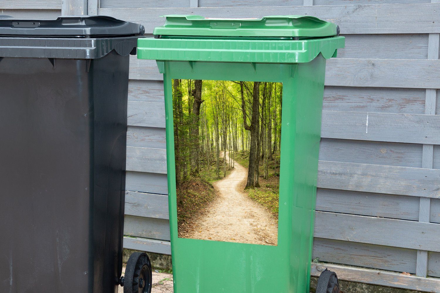 Wandsticker Wäldern in Michigan MuchoWow bei Mülleimer-aufkleber, Sticker, Abfalbehälter den Mülltonne, Container, (1 Pfad St),