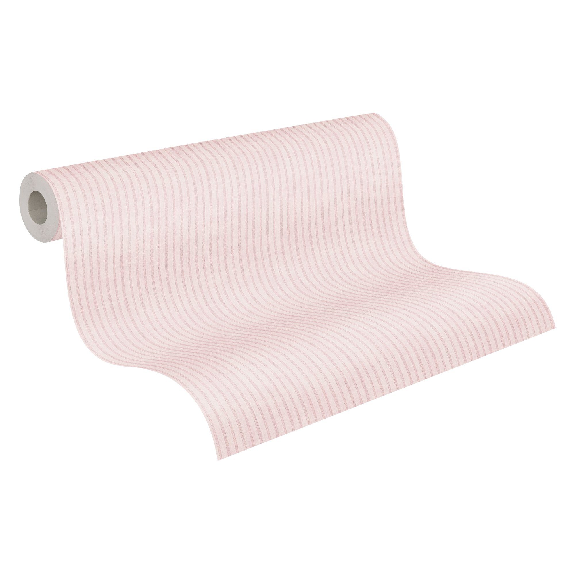 Bricoflor Rosa Tapete Streifen Dünn Ideal für Babyzimmer und Schlafzimmer G günstig online kaufen
