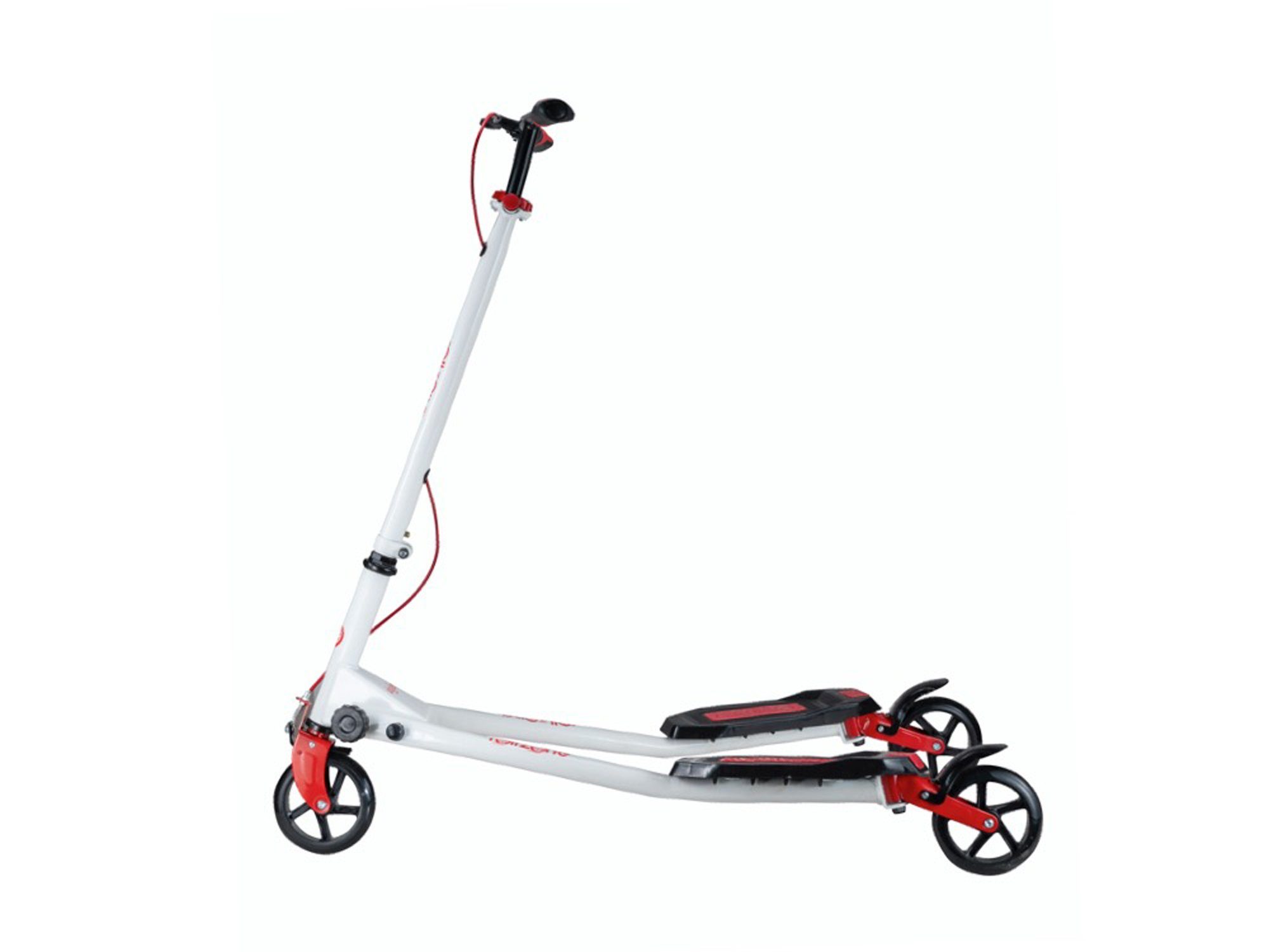 TPFSports Stuntscooter Wiggler - Stunt Scooter, Kinderroller, Trickroller, Tretroller, Klapproller - Belastbarkeit 80 kg - selbstdriftend - Farbe: weiß