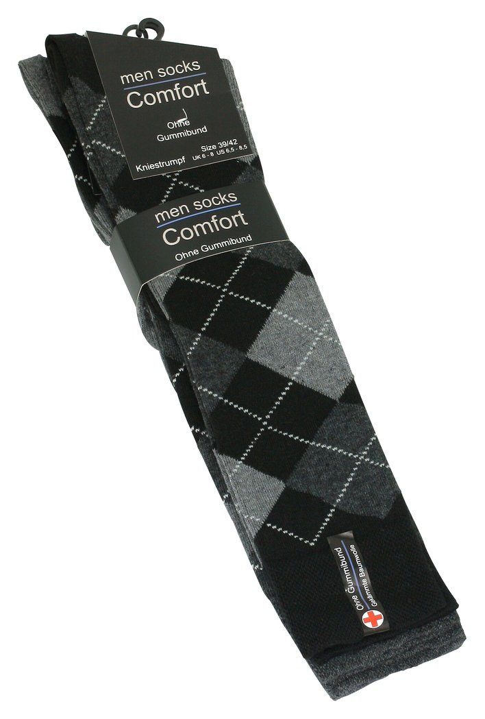 Cotton Prime® Kniestrümpfe 3 Paar, mit Karos (3-Paar) in angenehmer Baumwol günstig online kaufen