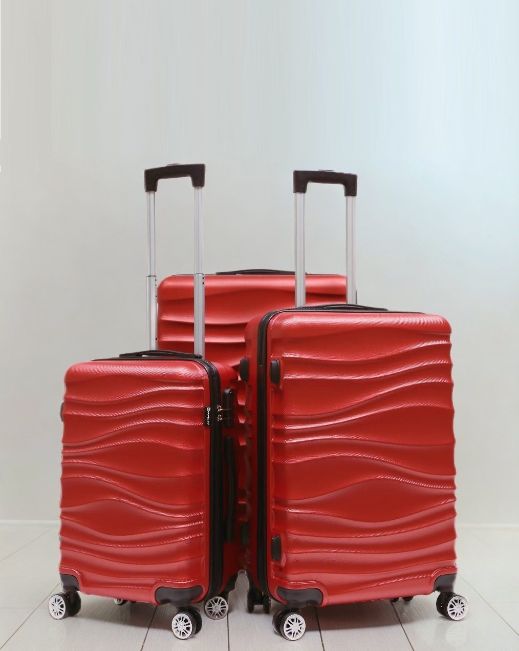 tlg Kofferset Koffer Reisekoffer Trolley (3 tlg) Rot Reisetasche, 3 Cheffinger Hartschale Gepäck