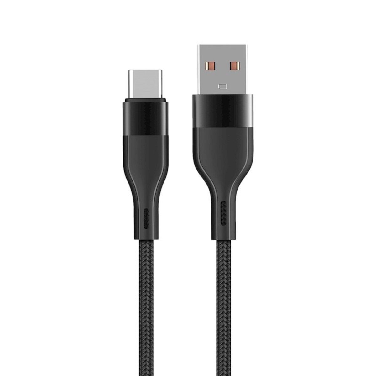 MaXlife MXUC-07 Kabel USB - USB-C 1,0 m 3A schwarz nylon USB-Kabel, (100 cm)