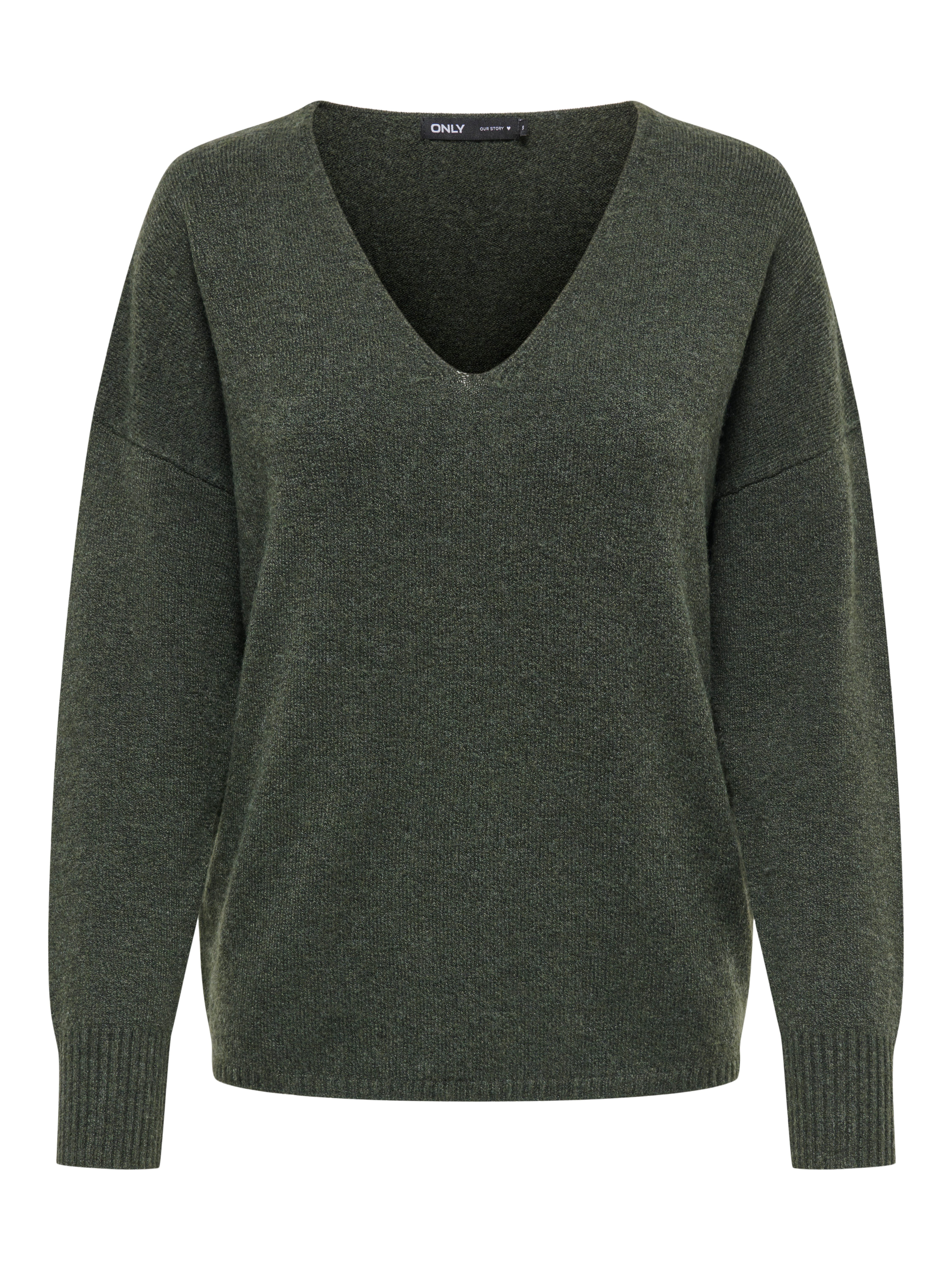 ONLY V-Ausschnitt-Pullover ONLRICA LIFE L/S V-NECK PULLO KNT NOOS Materialmix, regular fit