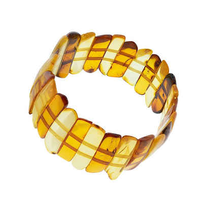 AmberProfi Armband (Stretch, 1-tlg., aus baltischen Naturbernsteinen), in Zitrone- und Cognac-Farben