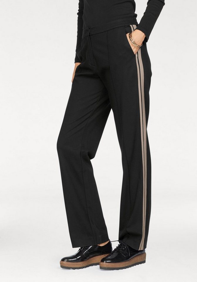 Olsen Bügelfaltenhose Jerseyhose mit Galonstreifen Olsen Bügelfaltenhose Jerseyhose mit Galonstreifen