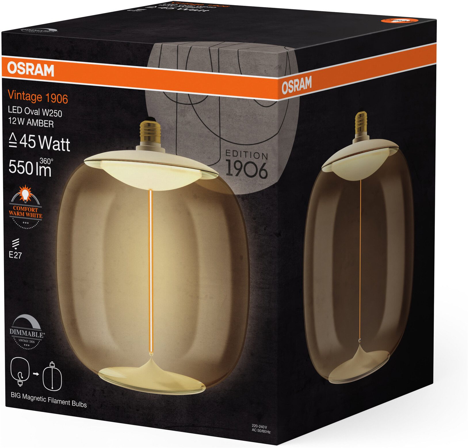 Osram LED-Filament Vintage 1906 Big Oval, E27, 1 St., Warmweiß – Bild 5 von 5
