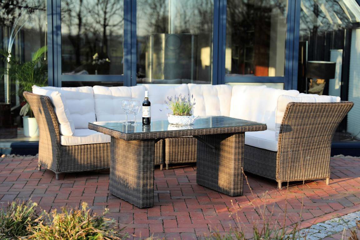 Loungeset »PALMA DELUXE «, 15-tlg., 2x2er-Sofa, Sessel, Tisch 80x145 cm, Polyrattan Loungeset »PALMA DELUXE «, 15-tlg., 2x2er-Sofa, Sessel, Tisch 80x145 cm, Polyrattan