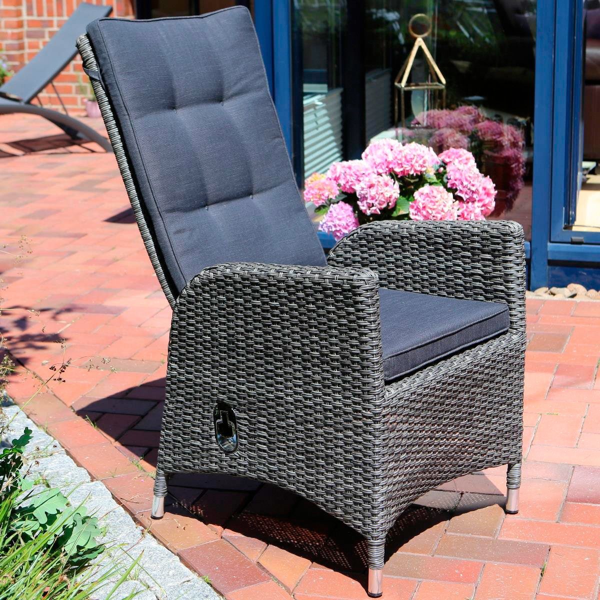 DESTINY Gartensessel »TAMPA«, Polyrattan, verstellbar, inkl. Auflage