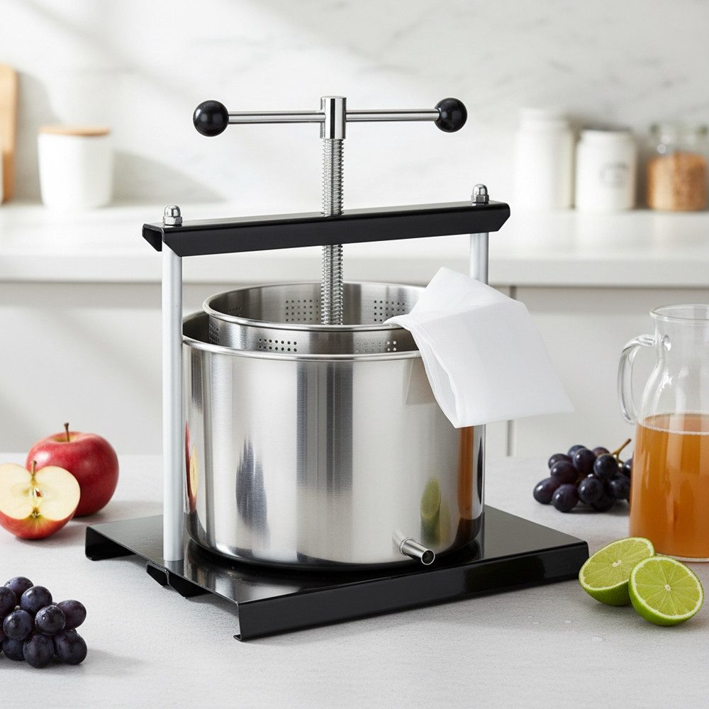 Melko Entsafter Fruchtpresse Obstpresse Entsafter 5 Liter Edelstahl Beerenpresse, 0,00 W, rostfrei