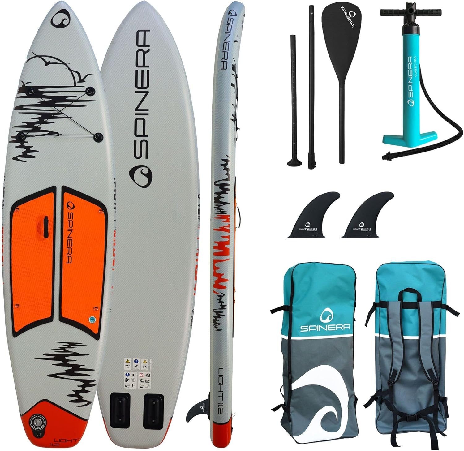 SUP-Board SPINERA SUP LIGHT 11.2 ULT iSUP aufblasbar Surfboard Stand Up Paddle