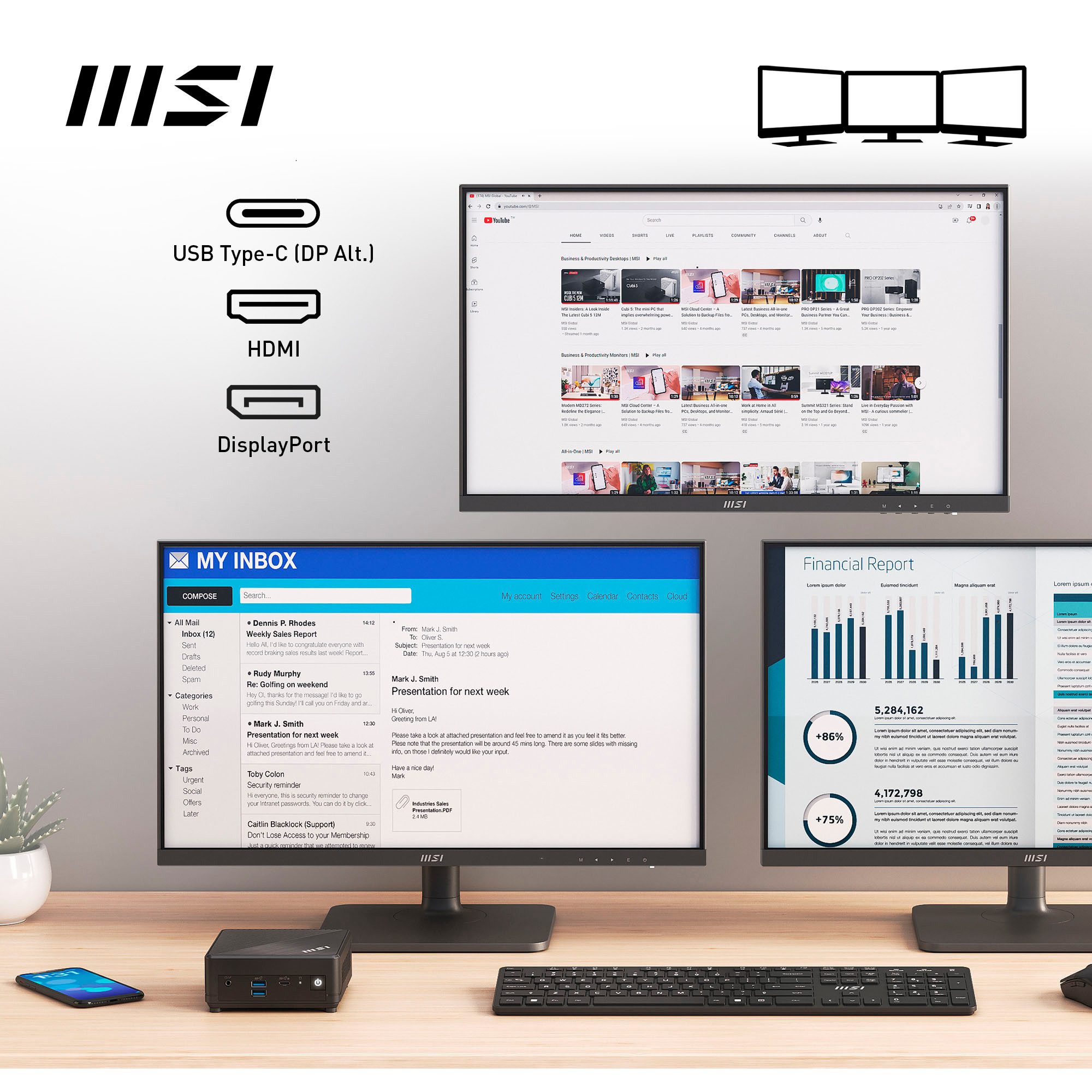 MSI Cubi N ADL Mini-PC (Intel N200 N200, UHD Graphics, 8 GB RAM, 256 GB SSD, Luftkühlung)