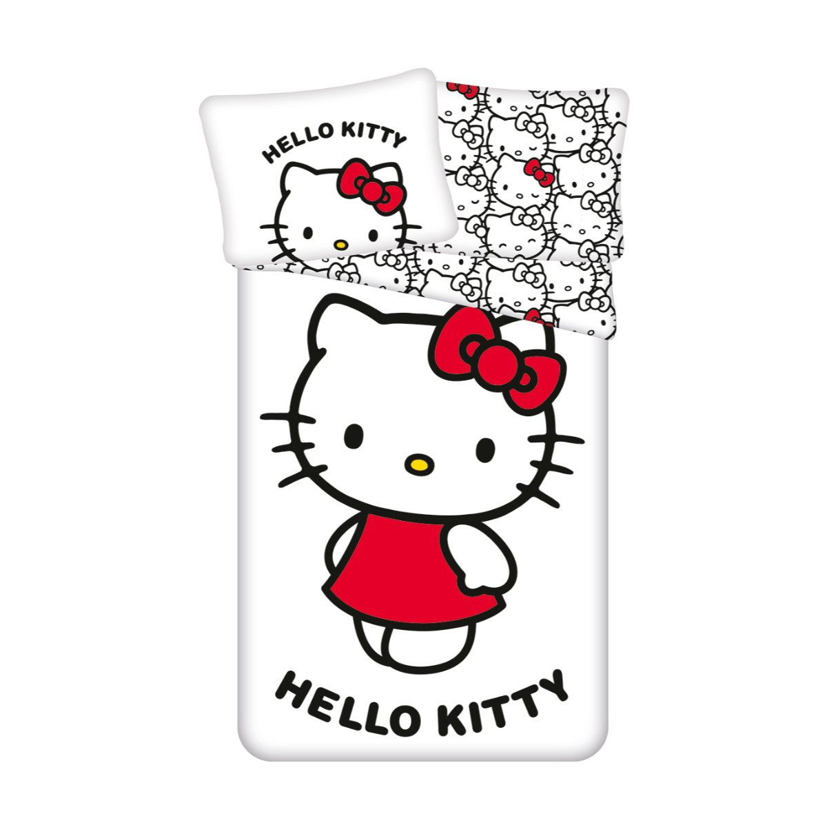 Jerry Fabrics Bettwäsche Hello Kitty Bettwäsche aus 100% Baumwolle 140x200 cm 70x90 cm, Baumwolle
