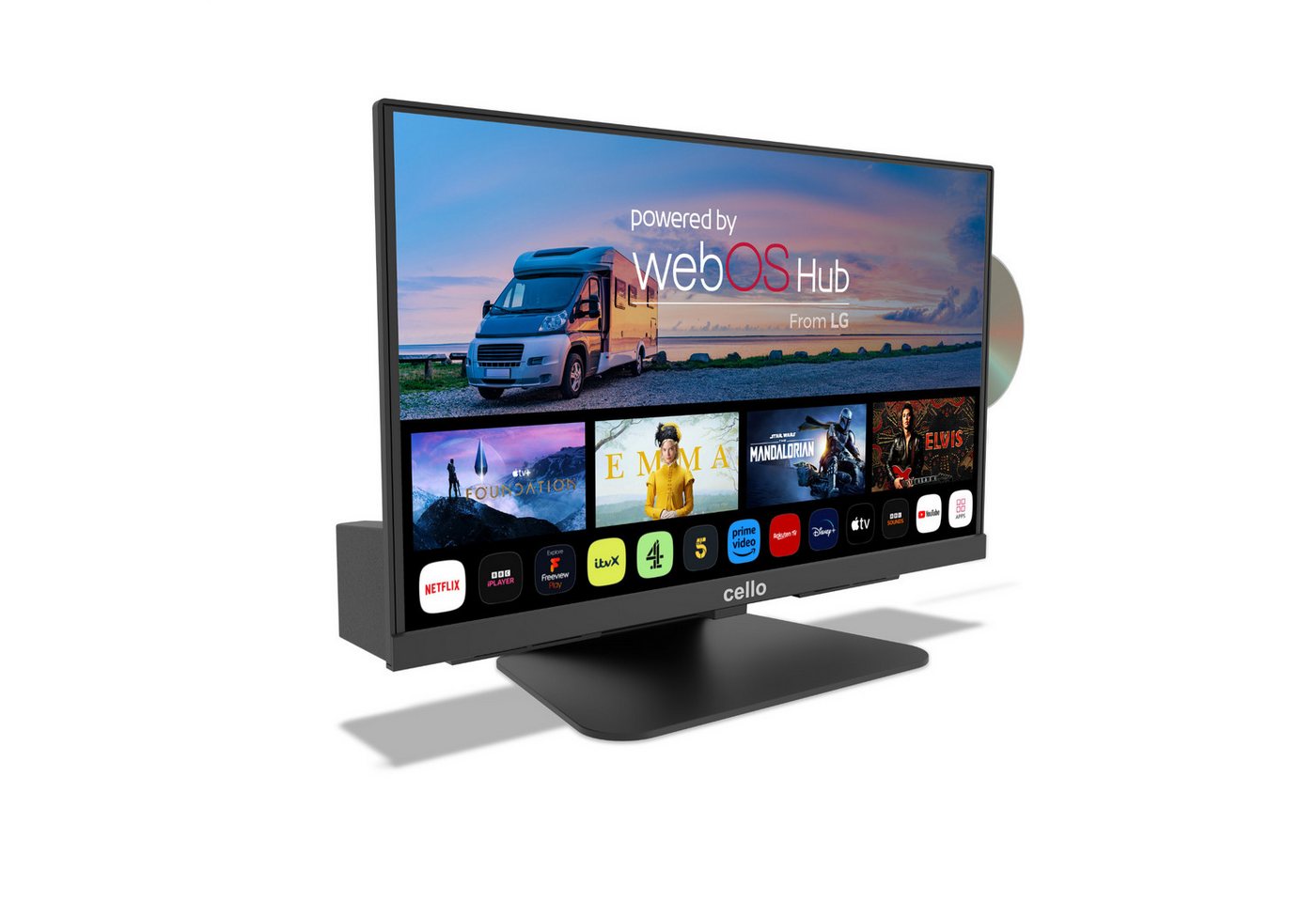 Cello 22 Zoll Camping 12V Smart WebOS Traveller mit DVD-Player LED-Fernseher (55,9 cm/22 Zoll, Full HD, Smart-TV) ! RABATT: 59.59% Cello 22 Zoll Camping 12V Smart WebOS Traveller mit DVD-Player LED-Fernseher (55,9 cm/22 Zoll, Full HD, Smart-TV) ! RABATT: 59.59%