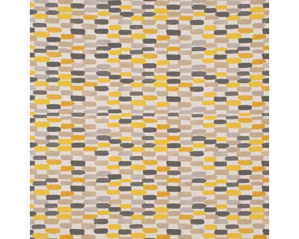 Thumbnail - Prestigious Textiles Stoff Panama Dekostoff Baumwolle Batik Saffron Striche ecru gelb grau 140cm, pflegeleicht