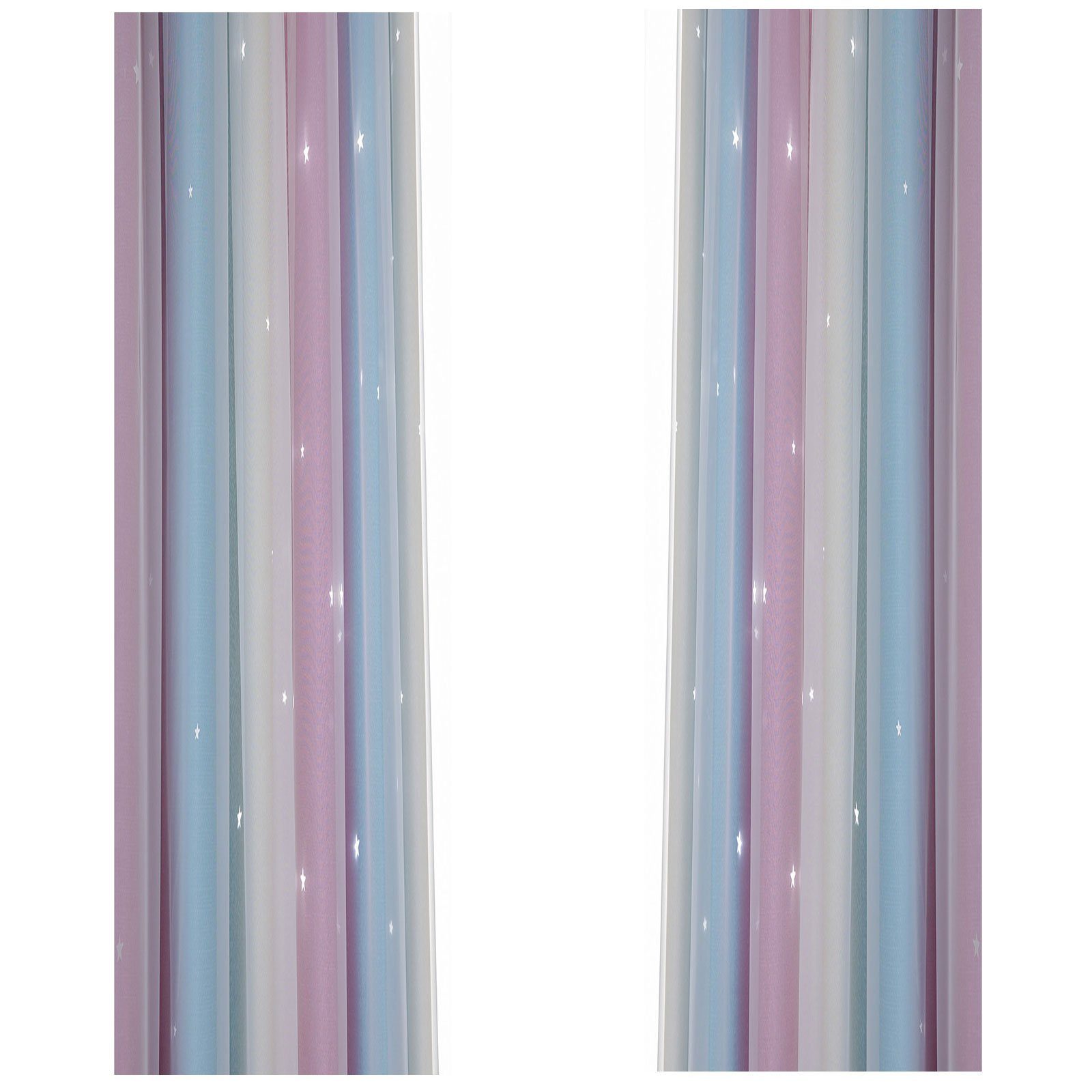OKWISH Verdunkelungsvorhang 2er Set Curtains Farbverlauf günstig online kaufen