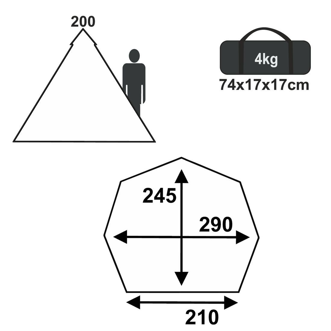 Zelt Tipi-Zelt yourGEAR 3 3 Lido 290 Stehhöhe, Bodenwanne Personen Tipi-Zelt yourGEAR Personen: