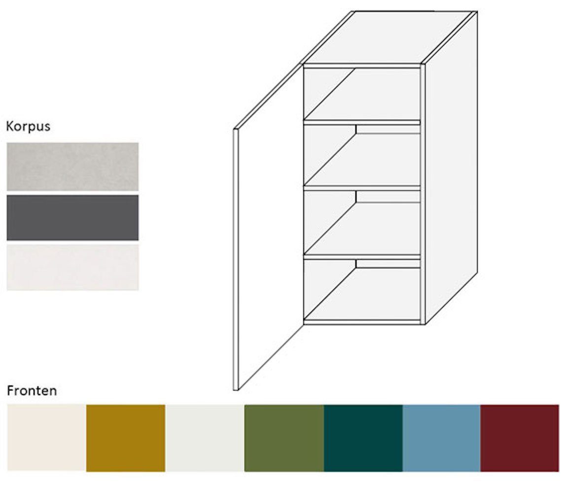 Klapphängeschrank 40cm 6025 (Rimini) und Feldmann-Wohnen matt Rimini Front- RAL 1-türig farngrün Korpusfarbe wählbar