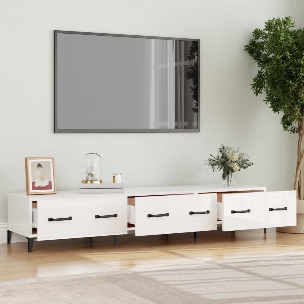 furnicato TV-Schrank Hochglanz-Weiß 150x34,5x30 cm Holzwerkstoff