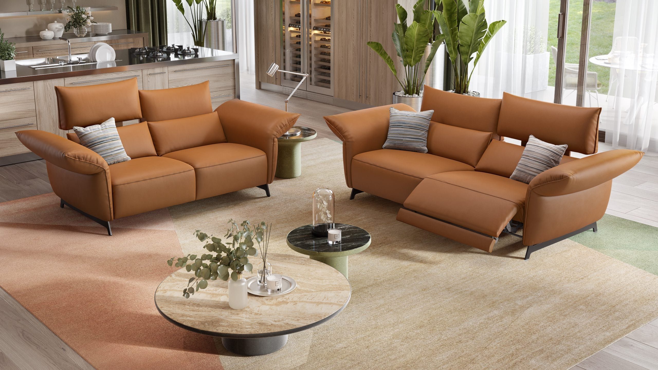 Sofanella 3-Sitzer Einzelsofa Leder Sofa