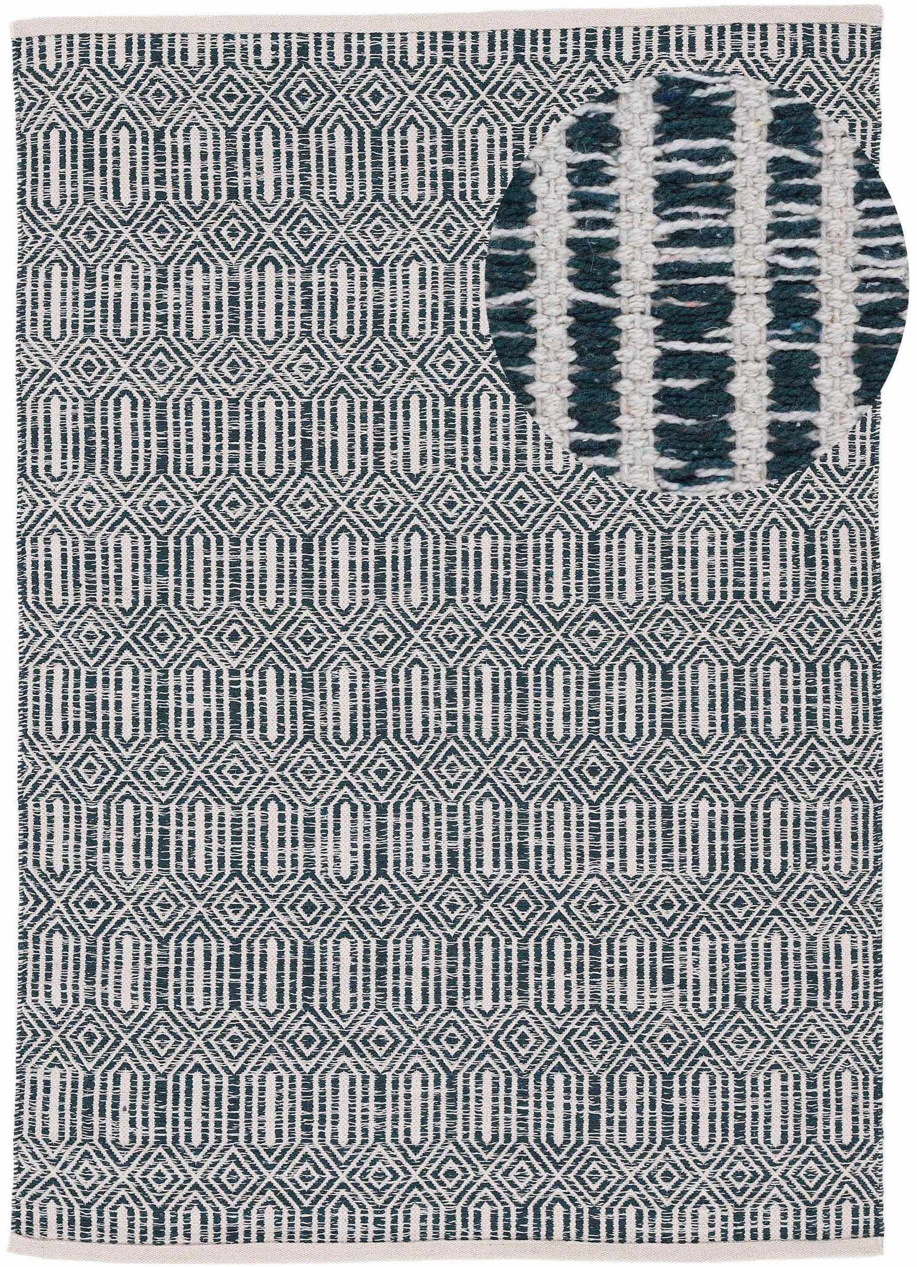carpetfine Teppich Kelim Oregan, rechteckig, Höhe: 5 mm, Wendeteppich aus reiner Baumwolle, Wohnzimmer