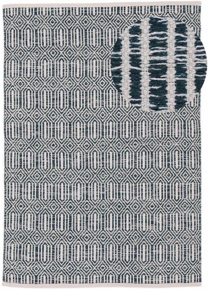 Teppich Kelim Oregan, carpetfine, rechteckig, Höhe: 5 mm, Wendeteppich aus  reiner Baumwolle, Wohnzimmer