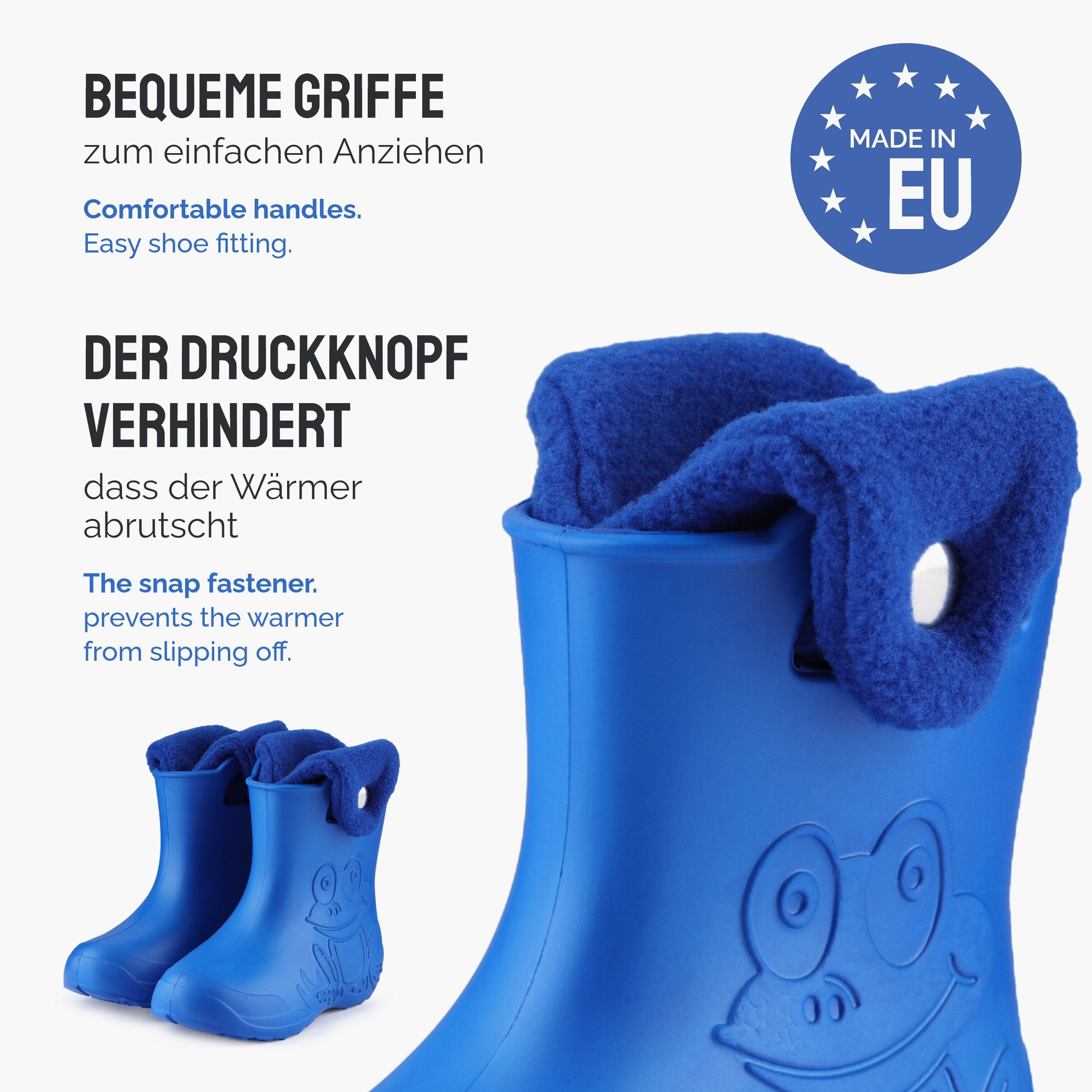 Ladeheid EVA Regenschuhe mit herausnehmbares Innenfutter LA-CA-04 Gummistiefel Kinder gefüttert und federleicht – Bild 5 von 5