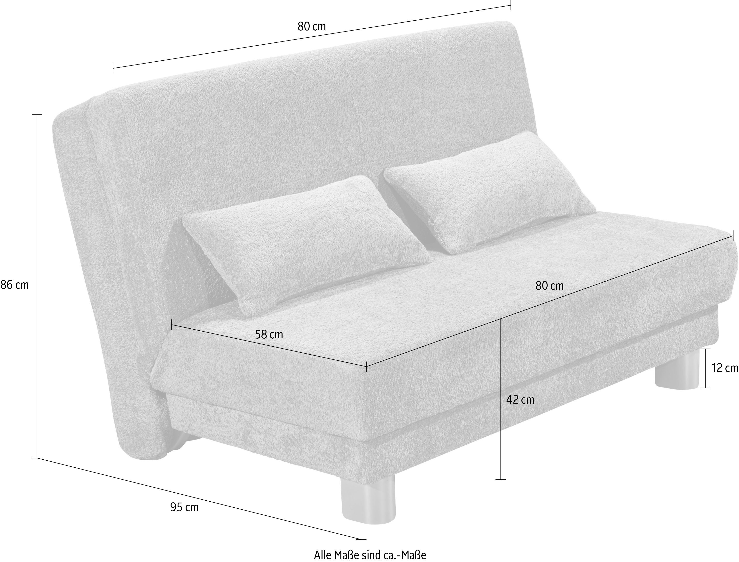 INOSIGN Schlafsofa Gina, mit vom zum einem Handgriff Sofa Bett