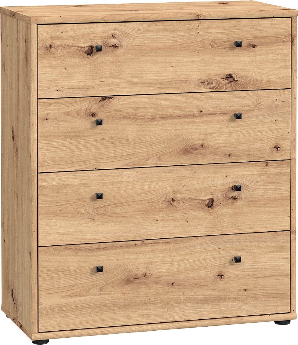 FORTE Kommode Tempra, Kommode, 4 Schubkästen, Höhe 85,5 cm, Breite 73,7 cm