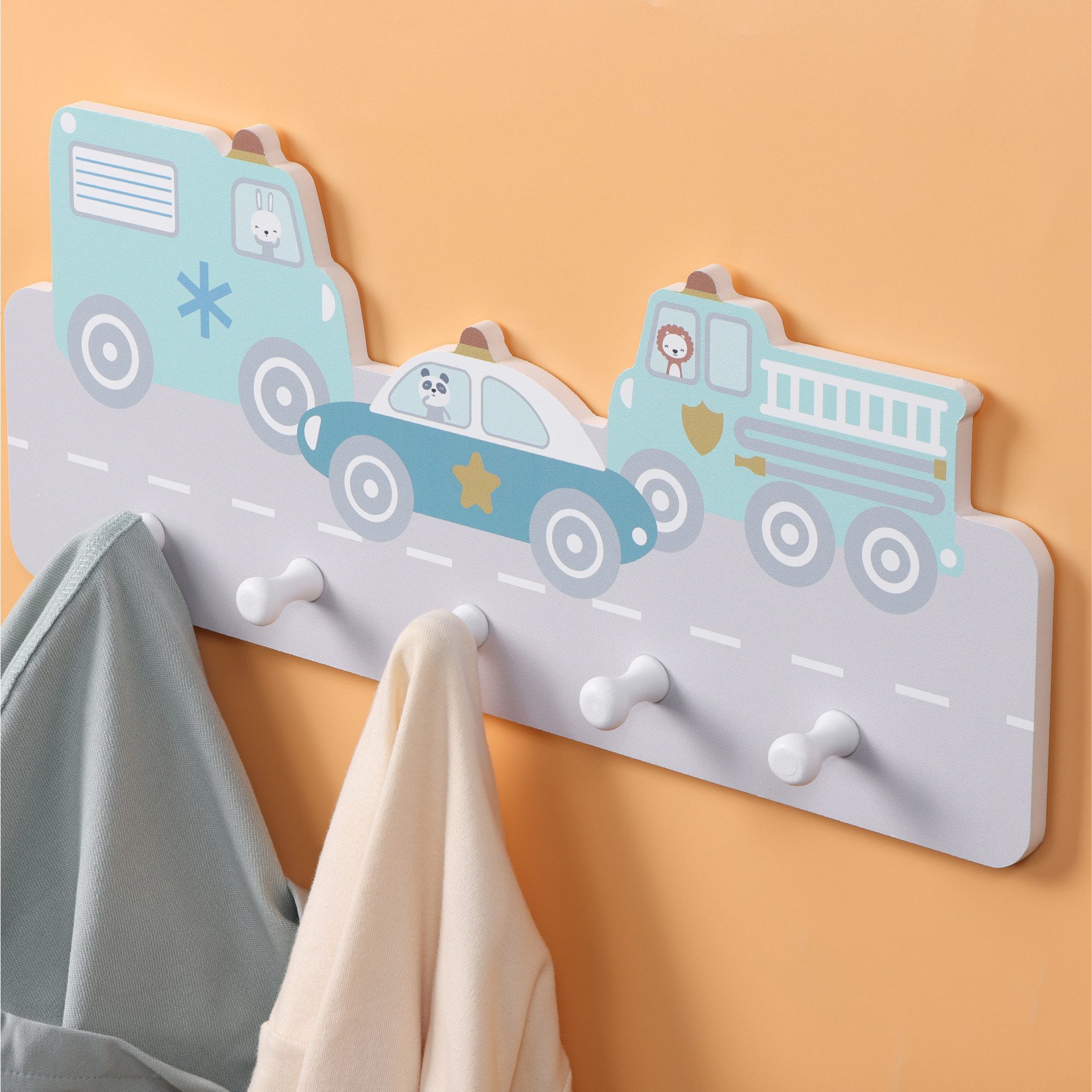 Kleiderhaken Garderobe für Kinder - Kindergarderobe mit Haken - Garderobenleiste