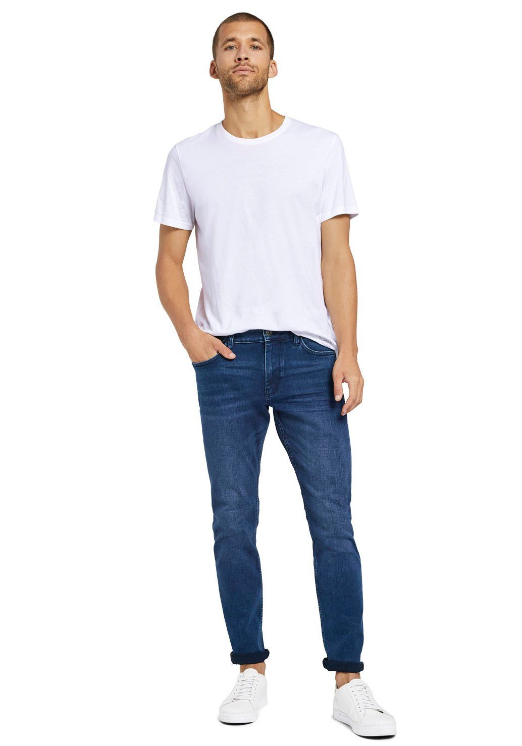 TOM 5-Pocket-Jeans Reißverschluss TAILOR Josh mit mid-stone-blue