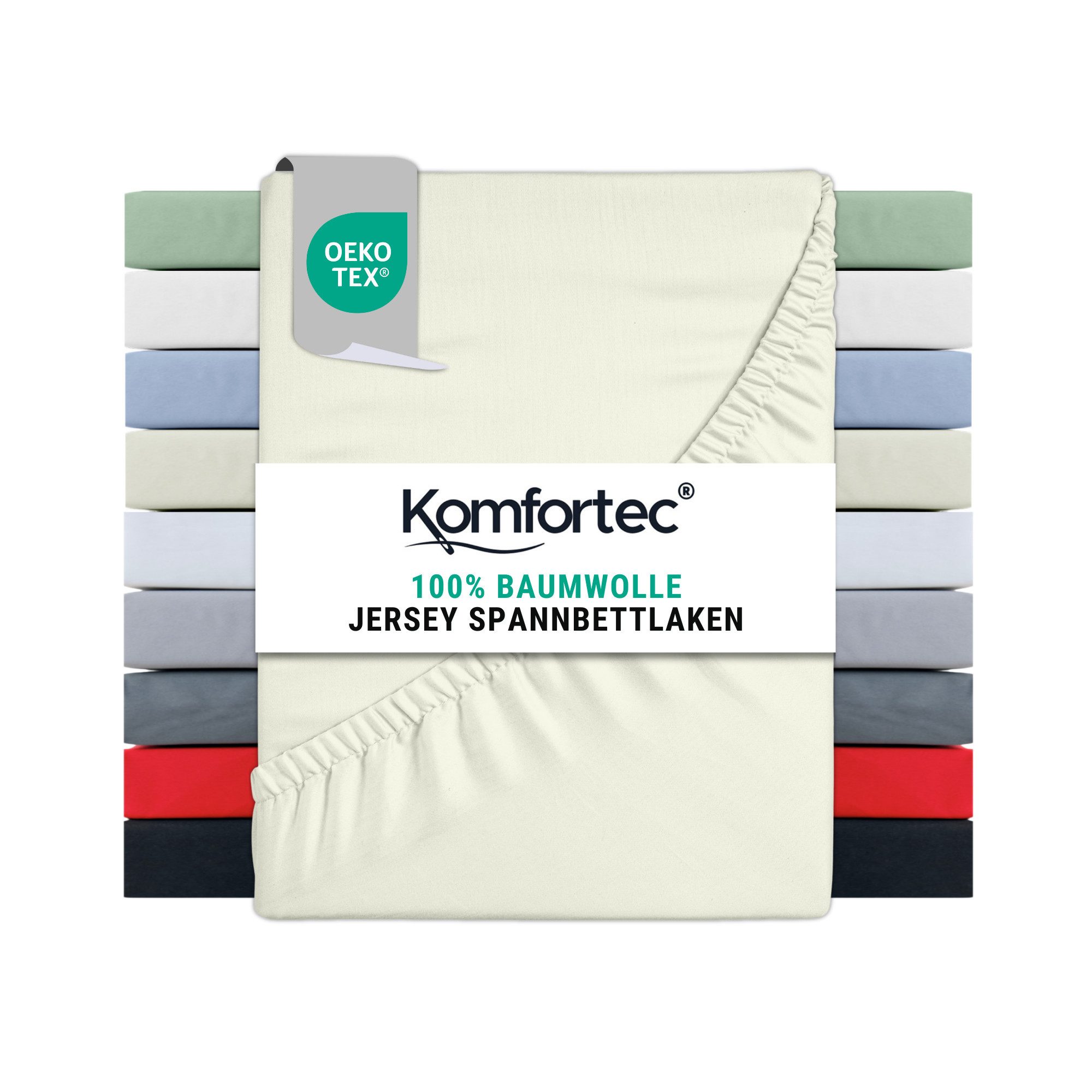 Komfortec Spannbettlaken Jersey Spannbettuch, 90x200, 140x200, 160x200, 180 günstig online kaufen