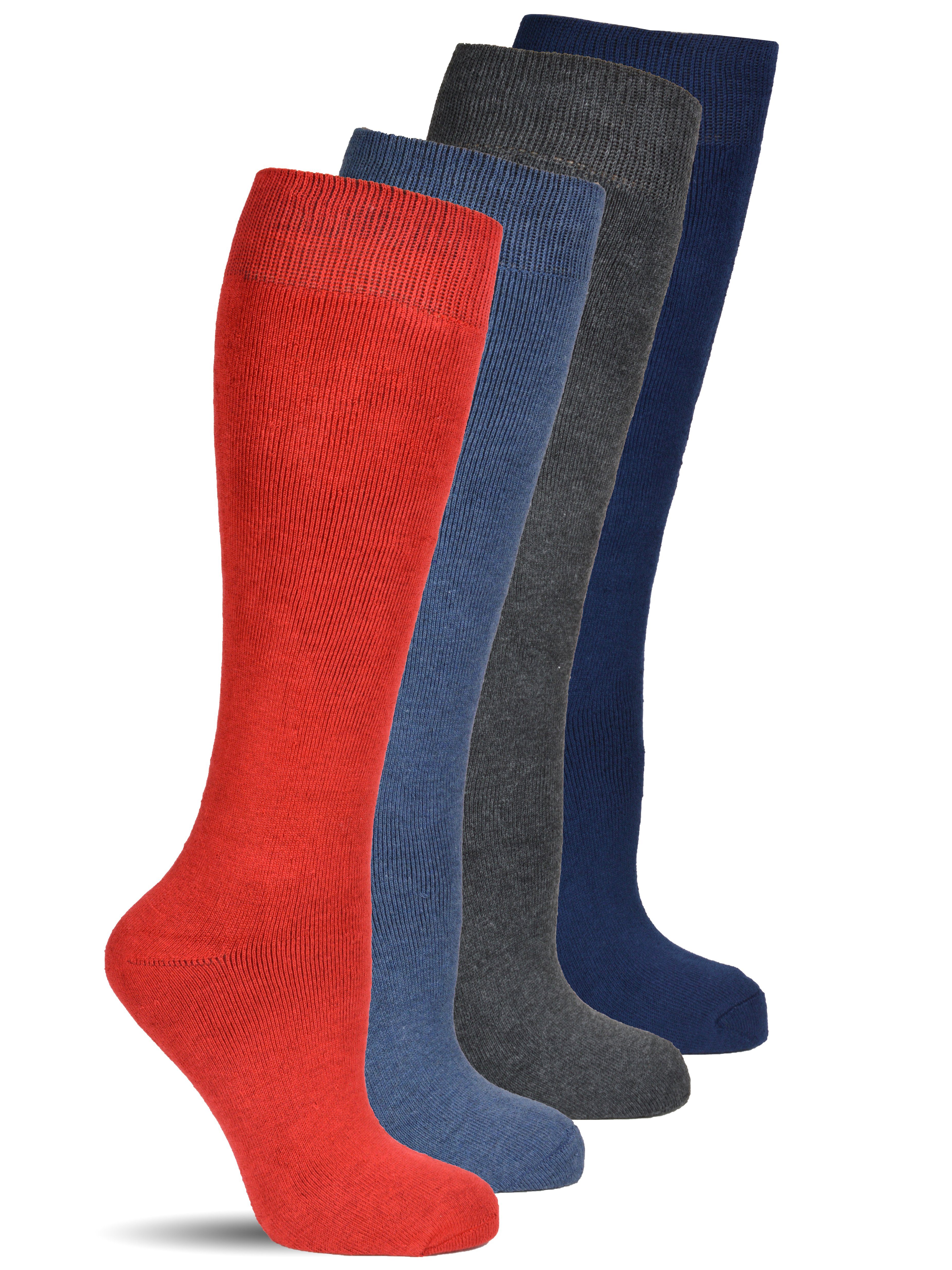 Frostfighter Kniestrümpfe Damen Thermokniestrümpfe (4-Paar) Vollfrottee Innenfutter, Thermo, Winter, dicke warme Kniestrümpfe
