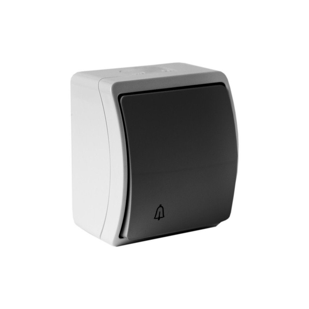 Doktorvolt Türklingel-Set Aufputz Türklingel Klingeltaster IP44 grau/anthrazit Aussenbereich