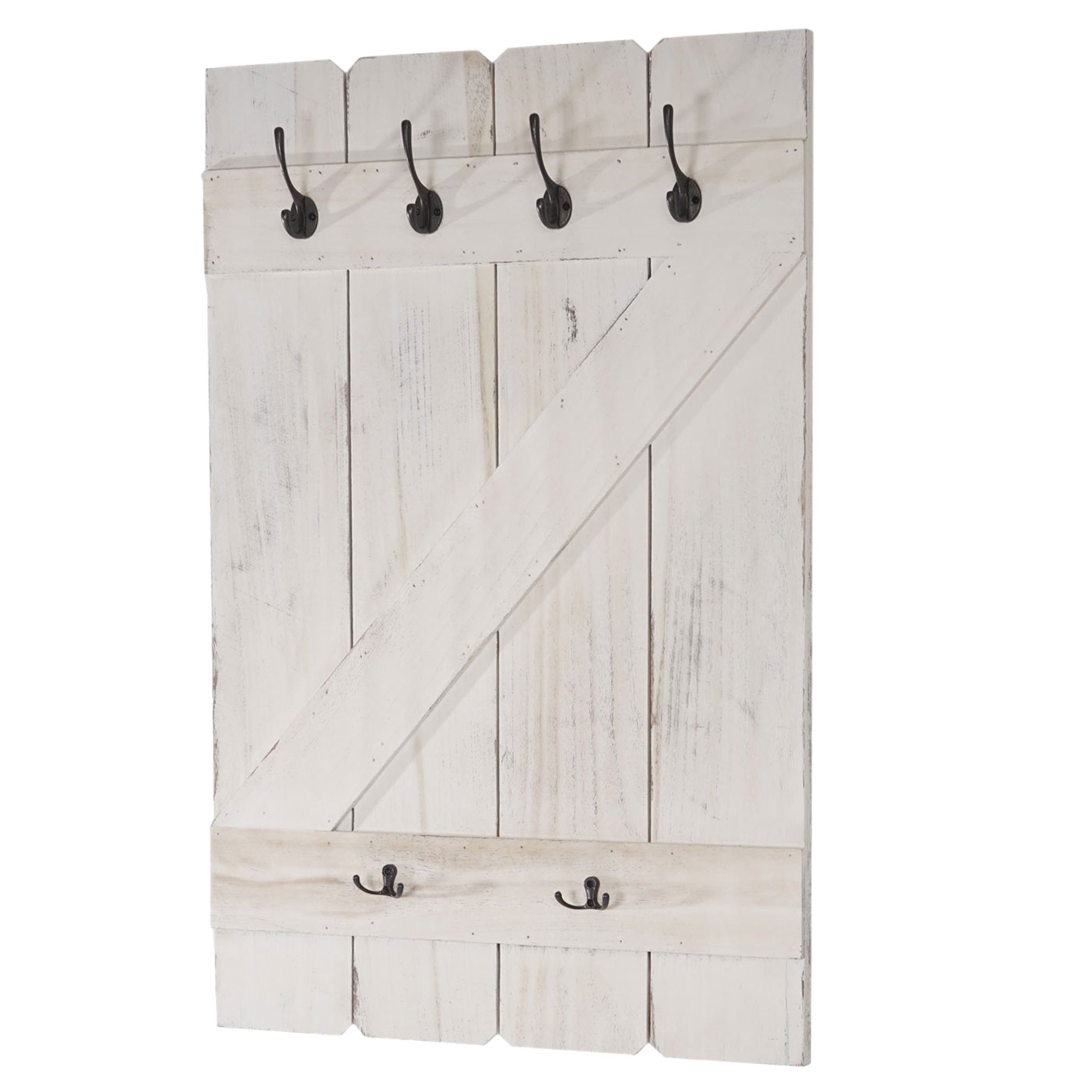 BERLINLODGE® Wandgarderobe Garderobe Garderobenpaneel HxBxT 91x60x10cm 6 Ha günstig online kaufen