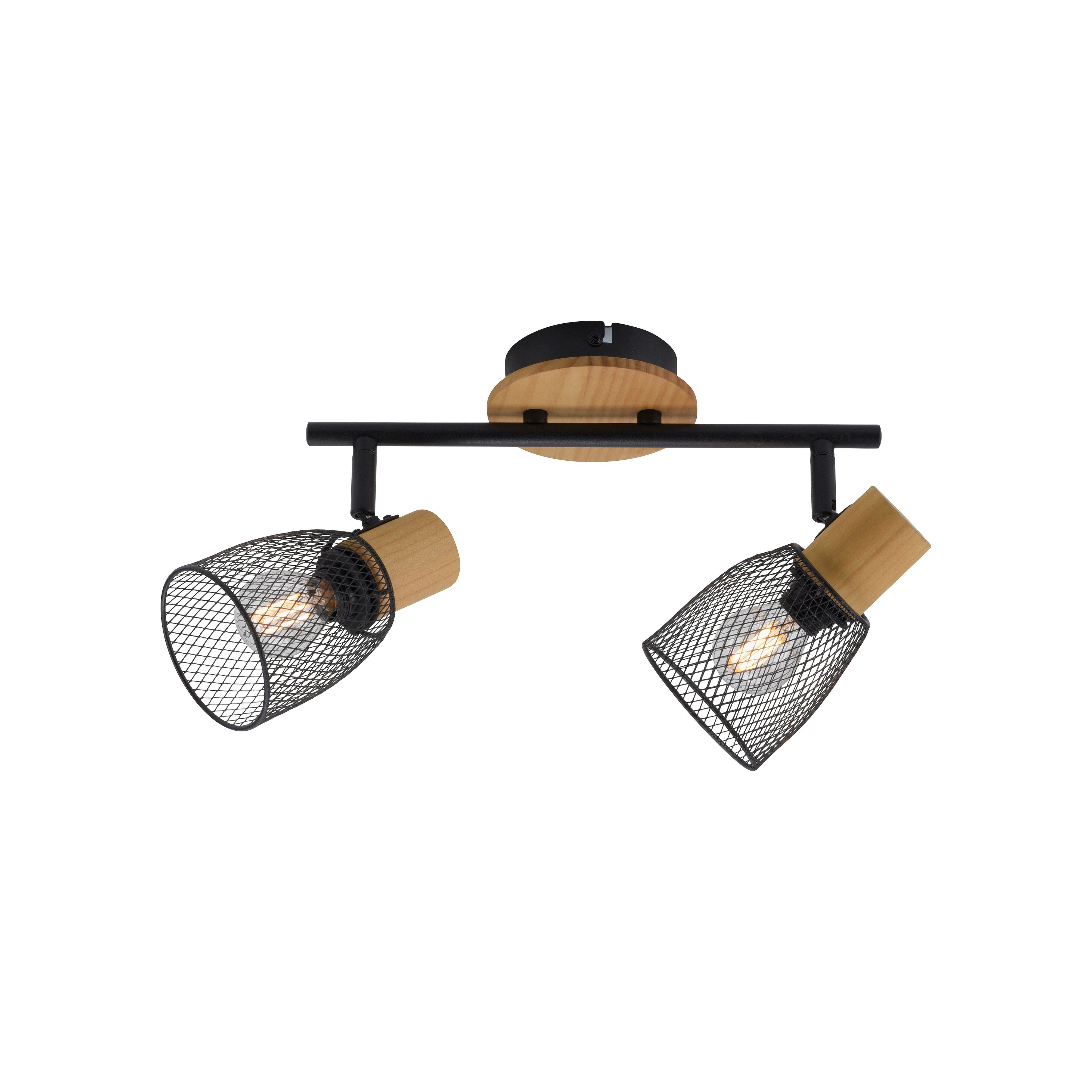 JUST LIGHT Wandleuchte TAMIS, ohne Leuchtmittel, ExklusiveE14, Deckenlampe  bestehend aus einem Materialmix von Holz und Metall