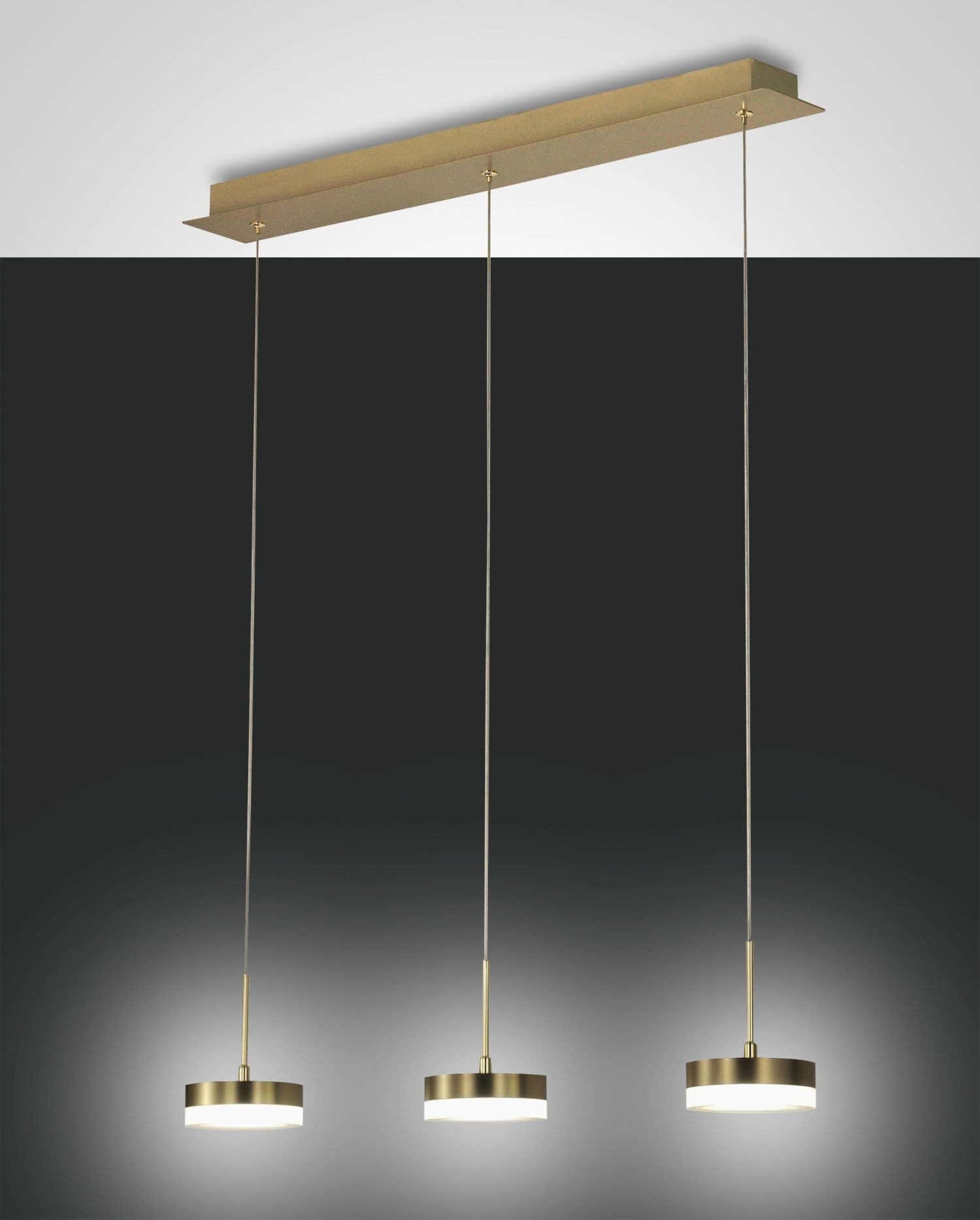 Licht-Erlebnisse Pendelleuchte BONU, LED fest integriert, Warmweiß, LED Metall H: max. 200 cm in Messing satiniert länglich 3000 K Modern