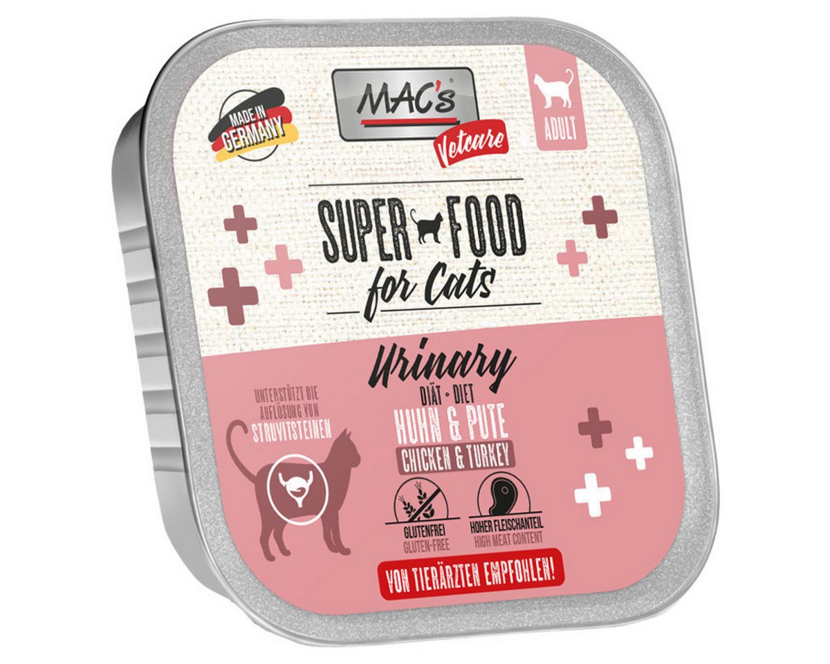MAC'S Vetcare Urinary mit Huhn & Pute 100 g - 16 Stück, für: Katze